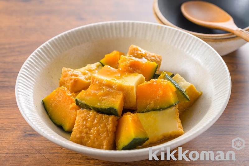 レンジで簡単!かぼちゃと厚揚げの煮物