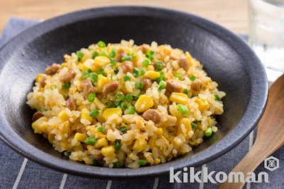 写真:納豆とコーンのガリバタチャーハン