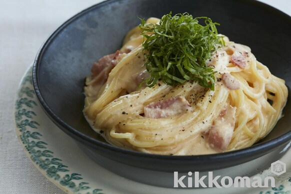 白だし和風カルボナーラのレシピ つくり方 キッコーマン ホームクッキング