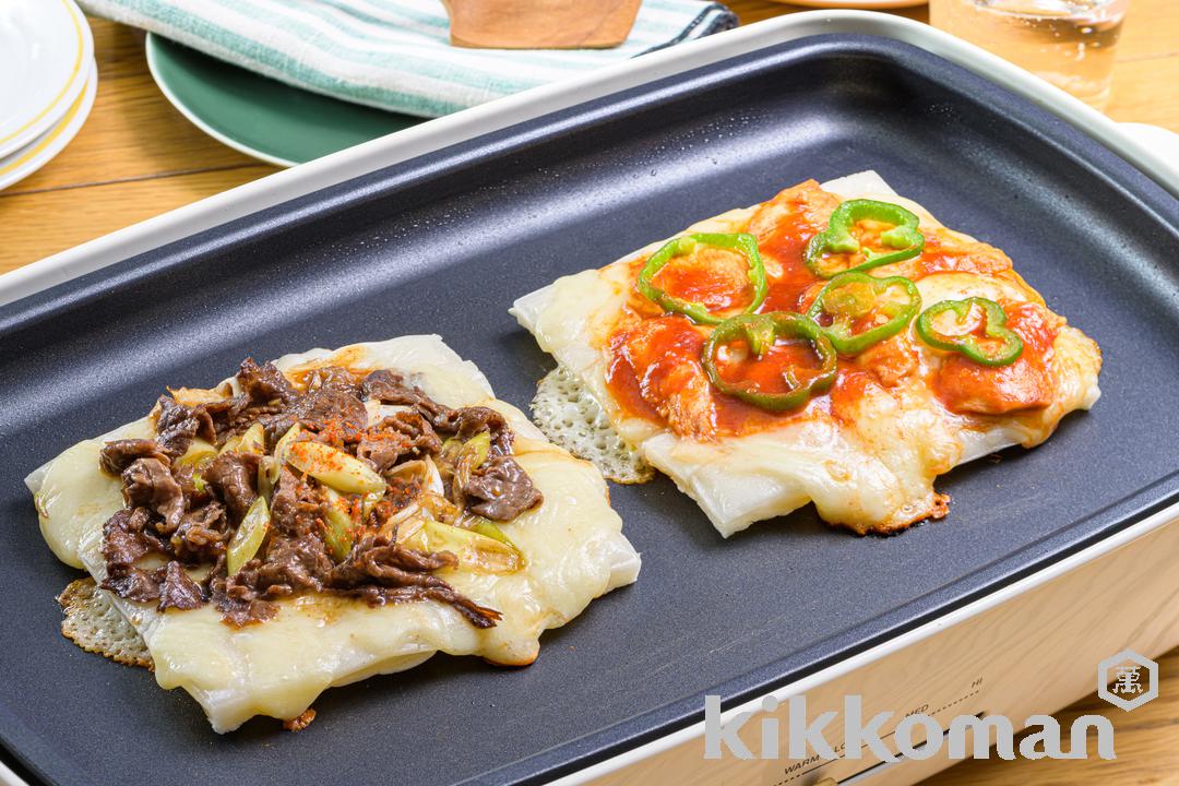 写真：韓国風餅ピザ