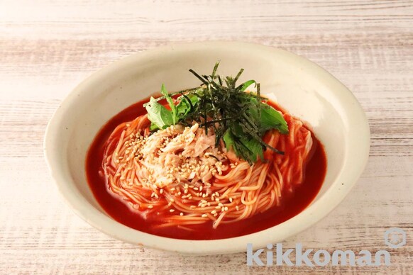 ツナと青じそのトマトそうめんのレシピ つくり方 キッコーマン ホームクッキング