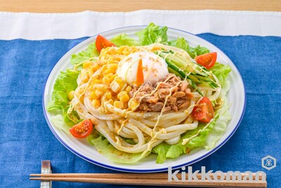 写真:レンジで!コーンとツナのだしたまぶっかけゴマサラダうどん(山本ゆりさん)(旨み広がるだししょうゆ使用)