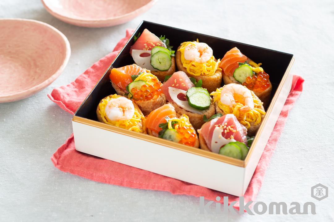 写真：彩り鮮やか！海鮮だしめし　いなり寿司風