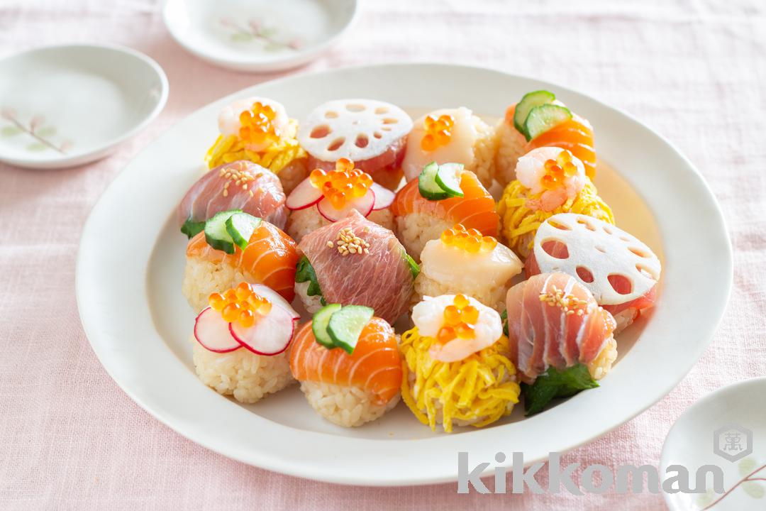 写真：彩り鮮やか！海鮮だしめし　手まり寿司風