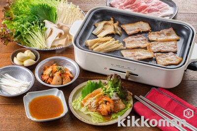 写真:ホットプレートで!サムギョプサル(超焼肉のたれ使用)