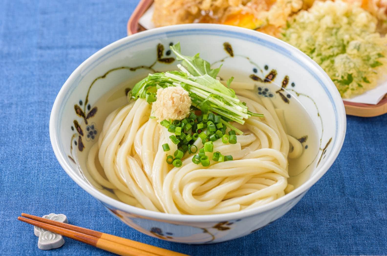 写真：白だしで冷かけうどん