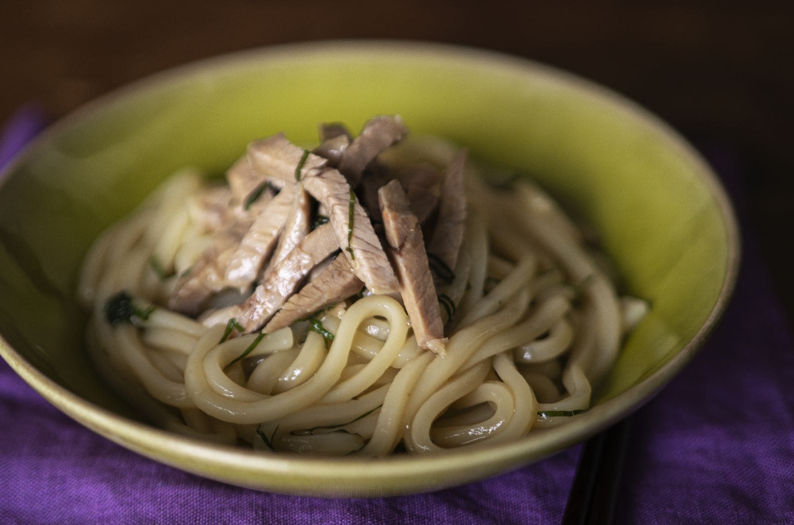 写真：ゆで豚のしそあえうどん