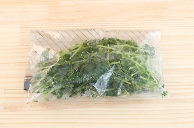 写真：冷凍保存した豆苗