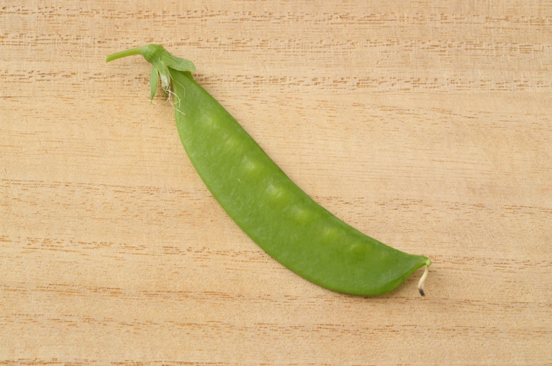 写真：左側：新鮮なさやえんどう