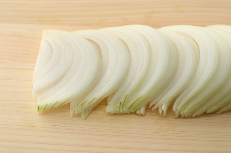 写真：繊維にそった薄切り