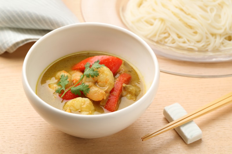 写真：グリーンカレー風そうめん