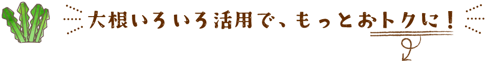 大根いろいろ活用で、もっとおトクに！