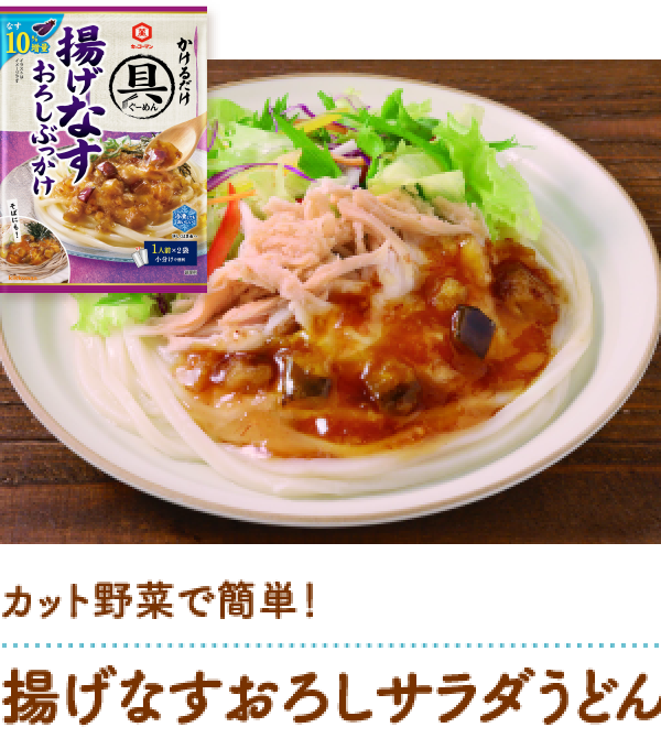 揚げなすおろしサラダうどん