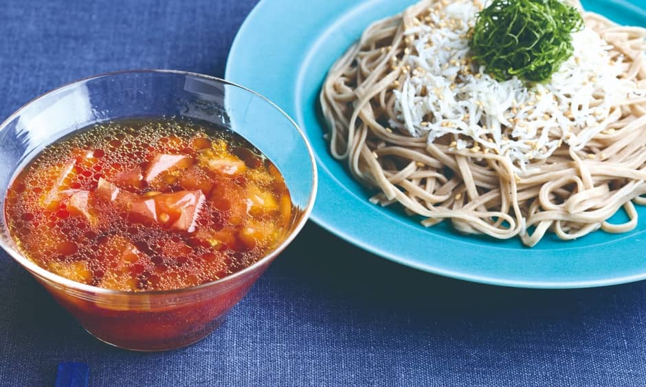 しらすとトマトのめんみつけそば