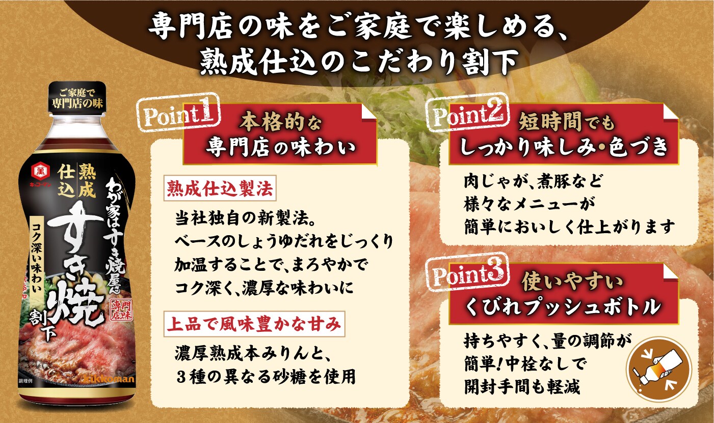 わが家はすき焼屋さん 熟成仕込割下 | キッコーマン