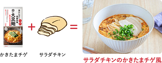 サラダチキンのかきたまチゲ風
