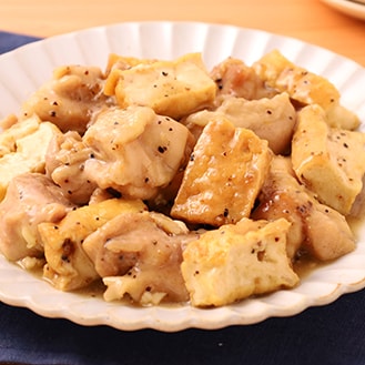 厚揚げと鶏もものスパイシー黒胡椒