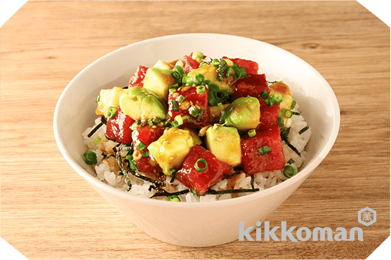 焼肉のたれで!
まぐろとアボカドのポキ丼