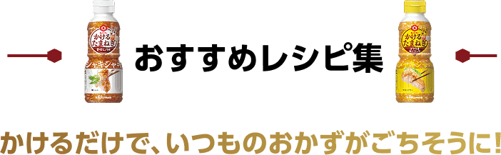 おすすめレシピ集 かけるだけで、いつものおかずがごちそうに！