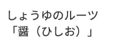 しょうゆのルーツ 「醤（ひしお）」